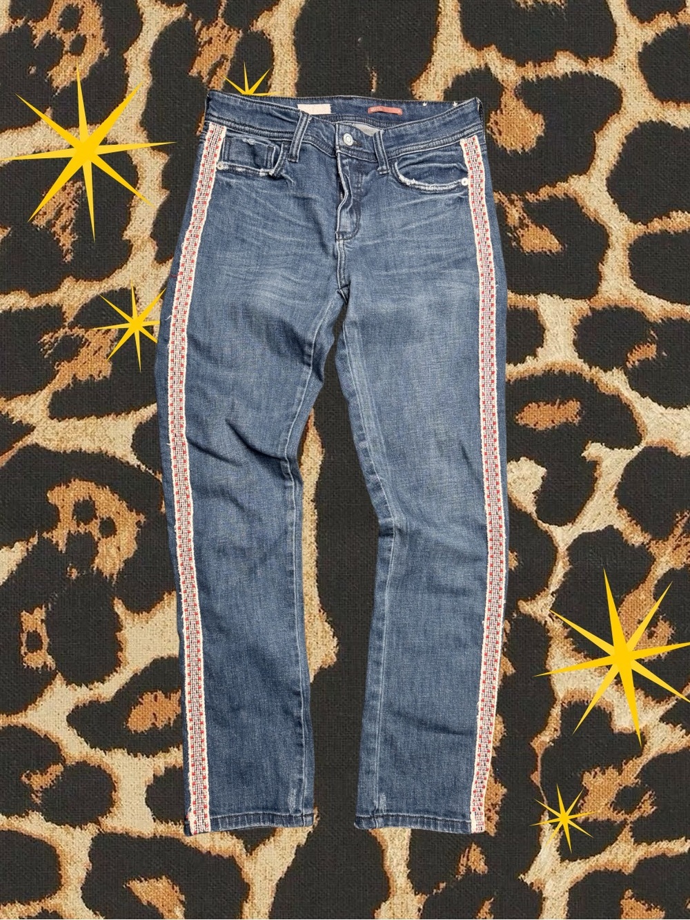 ANTHROPOLOGIE | Pilcro The Slim Boyfriend Jeans | Side Tape Accent | Women’s 26